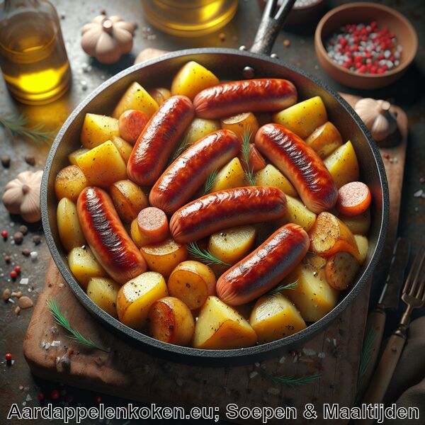 Aardappel en Worst in Eén Pan